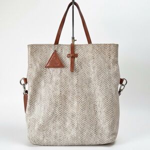 Sorial Leather Convertible Crossbody Tote Bag Snakeskin Pattern
